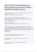WGU C214 OA Financial Management Exam Questions and Answers Updated &lpar;2024&lowbar;2025&rpar;