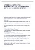 OREGON CONSTRUCTION CONTRACTORS CCB TEST QUESTIONS WITH 100&percnt; CORRECT ANSWERS&excl;&excl;