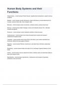 Human Body Systems and their Functions