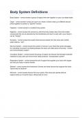 Body System Definitions&period;