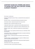 CONTENT EXAM 305 &lpar;TERMS AND IDEAS TO KNOW FOR THE 305 CONTENT EXAM&rpar; ALREADY PASSED&excl;&excl;