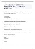 AWS ASA ADVANCED EXAM QUESTIONS WITH COMPLETE ANSWERS&period;