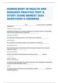 HUMAN BODY IN HEALTH AND DISEASES PRACTICE TEST & STUDY GUIDE NEWEST 2024 QUESTIONS & ANSWERS