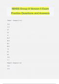 NIHSS Group A Version 5 Exam Practice Questions and Answers