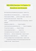 WIS 2552 Exercise 1 & Topics 1-8 Questions and Answers