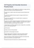 CA Property and Casualty Insurance Practice Exam&period;