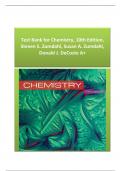 Test Bank for Chemistry, 10th Edition, Steven S. Zumdahl, Susan A. Zumdahl, Donald J. DeCoste, ISBN-9781305957404 A+