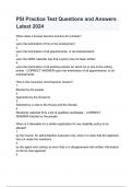 PSI Practice Test Questions and Answers Latest 2024&period;