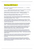 Nursing 2400 Exam 1 Questions & Answers Rated A&plus;