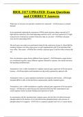BIOL 2117 UPDATED Exam Questions  and CORRECT Answers