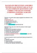 BACKFLOW PREVENTION ASSEMBLY TESTER EXAM NEWEST 2024 ACTUAL EXAM COMPLETE QUESTIONS AND CORRECT DETAILED ANSWERS (VERIFIED ANSWERS) |ALREADY GRADED A