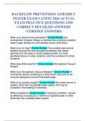BACKFLOW PREVENTION ASSEMBLY TESTER EXAM LATEST 2024 ACTUAL EXAM PRACTICE QUESTIONS AND CORRECT DETAILED ANSWERS (VERIFIED ANSWERS)