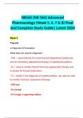 NR565 (NR 565) Advanced Pharmacology (Week 5, 6, 7 & 8) Final and Complete Study Guide| Latest 2024 