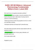 Nr565 | NR 565 Midterm | Advanced Pharmacology Fundamentals Midterm Exam | Latest 2024