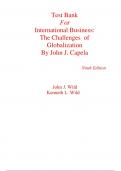 Test Bank for International Business The Challenges of Globalization 9th Edition By John Wild, Kenneth Wild (All Chapters, 100% Original Verified, A+ Grade)