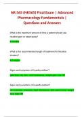 NR 565 (NR565) Final Exam | Advanced Pharmacology Fundamentals | Questions and Answers