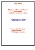 Test Bank for O'Sullivan & Schmitz's Physical Rehabilitation, 8th Edition Fulk (All Chapters included)