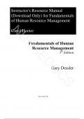 Instructor Solution Manual for Fundamentals of Human Resource Management, 5th Edition by Gary Dessler