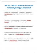 NR507 | NR 507 Week 3 Exam Study Guide | Advanced Pathophysiology Latest 2024 | Chamberlain