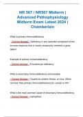 NR 507 / NR507 Midterm | Advanced Pathophysiology Midterm Exam Latest 2024 | Chamberlain
