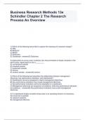 Business Research Methods, 13e Schindler Chapter 2 The Research Process An Overview questions and answers