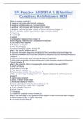 SPI Practice &lpar;ARDMS A & B&rpar; Verified Questions And Answers 2024
