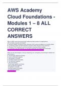AWS Academy  Cloud Foundations - Modules 1 &ndash; 8 ALL  CORRECT  ANSWERS