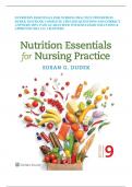 NUTRITION ESSENTIALS FOR NURSING PRACTICE 9TH EDITION DUDEK TESTBANK COMPLETE UPDATED QUESTIONS AND CORRECT ANSWERS 100% PASS GUARANTEED WITH DETAILED SOLUTIONS & APPROVED 2023 ALL CHAPTERS