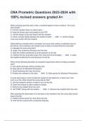 CNA Prometric Questions 2023-2024 with 100% revised answers graded A+