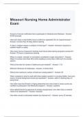 Missouri Nursing Home Administrator Exam 2024 Questions and Answers