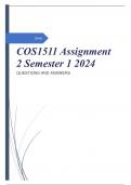 COS1511 Assignment 2 Semester 1 2024