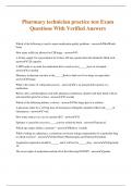 Pharmacy technician practice test Exam Questions With Verified Answers