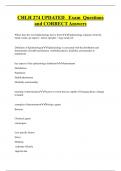 CHLH 274 UPDATED Exam Questions  and CORRECT Answers