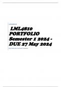 LML4810 PORTFOLIO Semester 1 2024