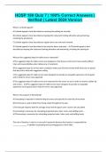 HOSP 180 Quiz 7 &vert; 100&percnt; Correct Answers &vert; Verified &vert; Latest 2024 Version