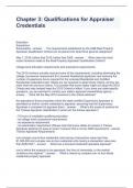 Chapter 3 Qualifications for Appraiser Credentials Questions and Answers 2024