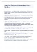 Certified Residential Appraisal Exam Review Questions and Answers 100&percnt; correct