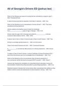 All of Georgia's Drivers ED &lpar; Joshua law&rpar; Exam Questions And Answers
