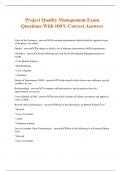 Project Quality Management Exam Questions With 100% Correct Answers