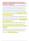 LATEST 6521 ADVANCED PHARMACOLOGY FINAL 2024  QUESTIONS WITH CORRECT ANSWERS ALREADY  PASSED AND VERIFIED