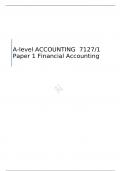 AQA  A-level ACCOUNTING  Paper 1 Financial Accounting  MARK SCHEME FOR JUNE 2023     7127/1 