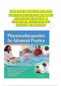 Test Bank For Pharmacotherapeutics for Advanced Practice A Practical Approach 5th Edition by Virginia Poole Arcangelo; Andrew Peterson; Veronica Wilbur; Jennifer A. Reinhold 