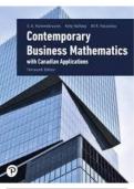 SOLUTION MANUAL FOR CONTEMPORARY BUSINESS MATHEMATICS WITH CANADIAN APPLICATIONS 13TH EDITION SIEGE A. HUMMELBRUNNER, KE