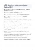 ABO Questions and Answers Latest Updated 2024