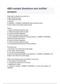 ABO sample Questions and verified answers