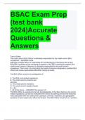 BSAC Exam Prep (test bank 2024)Accurate Questions & Answers