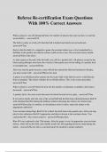 Referee Re-certification Exam Questions With 100&percnt; Correct Answers