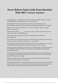 Soccer Referee Study Guide Exam Questions With 100&percnt; Correct Answers