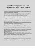 Soccer Refereeing Course Test Exam Questions With 100&percnt; Correct Answers