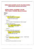 WORLD TESOL ACADEMY &lpar;120 HR&period; TEFL&sol;TESOL COURSE&rpar; Module Quizzes&colon; Questions and Answers&period;